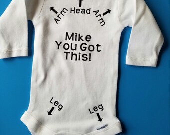 Personalized You Got This Baby Clothes, Personalized Instructions Baby Clothes, Pregnancy Announcement, Gender Neutral Baby Clothes, You Got
