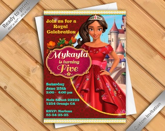 50% OFF SALE - Princess Elena of Avalor Birthday Invitation - Elena of Avalor Invitation - Printable Elena Princess Birthday Party Invites.