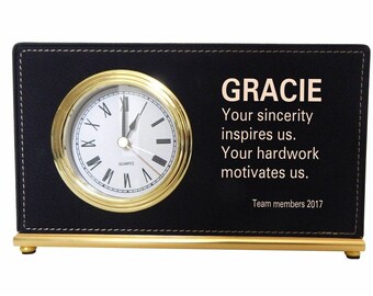 Desk top Clock Gift to Team Lead, Personalized Appreciation Gift to Supervisor from the Team, Manager Custom Gift, Executive Director,LB004.