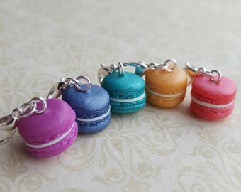 Knitting stitchmarkers, novelty fun stitch markers, bright macaron themed knitting accessory, for knitting or crafts