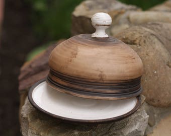 Orange Butter dish Ceramic butter Dish Butter holder Butter dish with lid White Butter keeper Cheese plate Covered butter dish Lidded dish