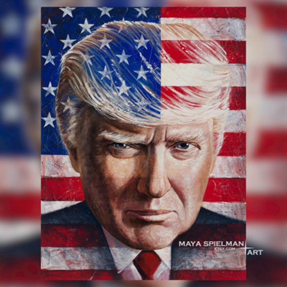 President Donald Trump Portrait HQ Print by MayaSpielmanArt