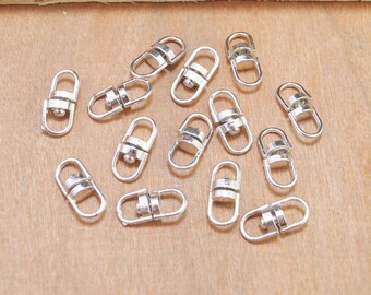 50pcs White K Swivel Key Ring Connectors Perfect for Key Chain Designs--18x8mm