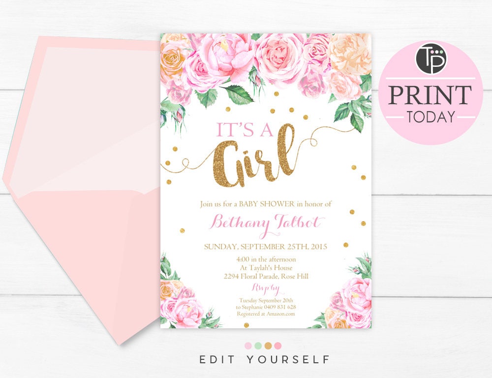 It's A Girl Baby Shower Invitations 3