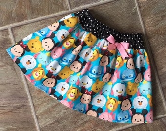 Tsum Tsum Birthday, Tsum Tsum Skirt, Tsum Tsum Party Dress, Baby Tsum Tsum Skirt, Girls Tsum Tsum Skirt, Disney Tsum Tsum Skirt, Handmade