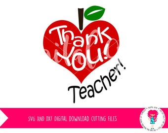 Best Teacher Thank You Teacher SVG / DXF Cutting File For