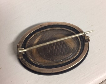 SALE!! Antique Victorian Era Black Onyx Mourning Hair Jewelry Pin – Brooch