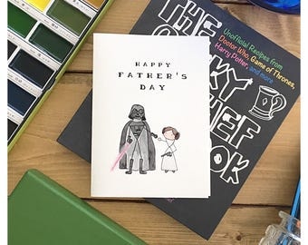 Starwars Father's Day Card // star wars card, darth vader, princess leia, funny card, father's day card, for dad, greeting card, starwars