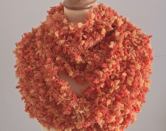 Knit Infinity Scarf Orange Yellow