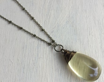 Citrine necklace, citrine crystal, boho, bohemian, gifts for her