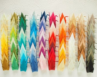 100 Small Origami Cranes,100 Different Colors Origami Paper Cranes,3" Japanese Tant Paper,thick paper,decoration ideas,party decoration