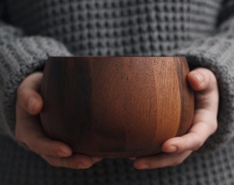 small one of a kind wooden bowl in teak wood