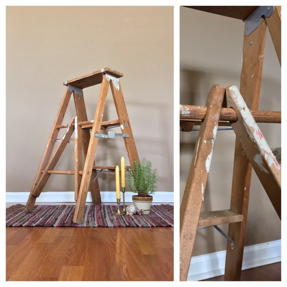 34 Tall Vintage Wood Step Ladder Wood Ladder   Il 570xN.1110647333 O4oz 