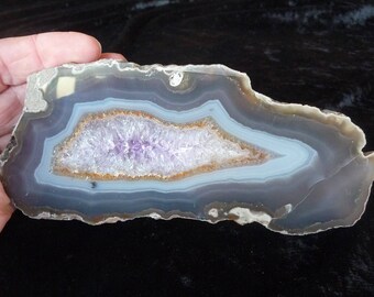 Agate And Amethyst Slice From Uruguay 16.7 CM