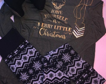 Have yourself a merry little christmas long sleeve shirt, christmas time apparel,