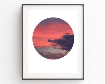 Cloud Photography, Cloud Print, Nature Photography, Circle Art, Circle Print, Cloud Art, Modern Prints, Geometric Art, Sky Print