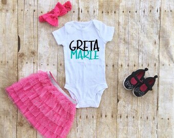 Baby Girl Clothes, Personalized Baby Girl, Newborn shirt, Custom Outfit, Baby Shower Gift, Cute Baby Clothes, Coming Home Outfit, Baby Name