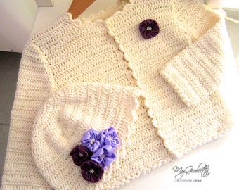 Bolero, Crochet Baby Bolero, Robe Ceremonie Bebe Fille, Crochet Bolero, Baby Baptism Gift, Baby Girl Clothes, Crochet, Toddler Bolero Hat