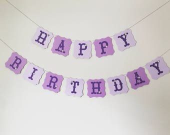 1st Birthday Banner, Purple Birthday banner, Pink Birthday, Party Decorations.