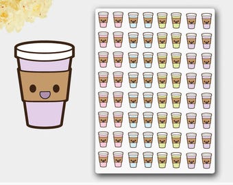 Coffee cup sticker | Etsy