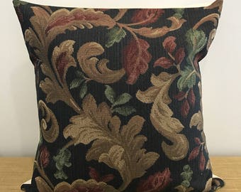 Vintage Floral Tapestry Thick Textured Upholstery Fabric Cushion Cover. Tapestry Throw pillow. 18" (45cm). Cushion covers Australia