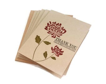 Thank You Cards, Floral, Flower, Thank You Card Set, Thank You Notes, Note Card Set, Notecards, Chrysanthemum Cards, Mum Cards, Thanks Cards