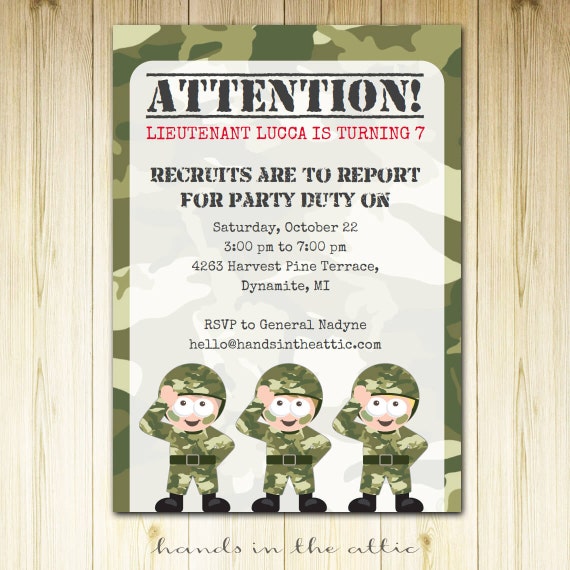 Military Themed Party Invitations 7