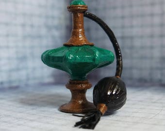 Miniature vintage perfume bottle - paper sculpture – perfume atomizer – vintage perfume – antique perfume bottle – paper art
