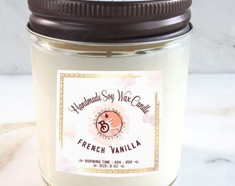French Vanilla Scented Soy Candle // Vanilla Soy Candle // Vanilla Candle // French Vanilla Candle // Soy Candle // Scented Candle // 8oz