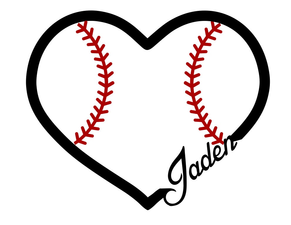 Download Heart of Baseball Custom Name svg file