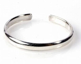 1mm Simple Band Sterling or Gold Fill Adjustable Toe Ring