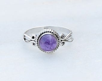 Amethyst Ring, Amethyst Silver Ring, Silver Amethyst Ring, Solid Sterling Silver Ring, Sterling Silver Ring,size 3 4 5 6 7 8 9 10 11 12 13