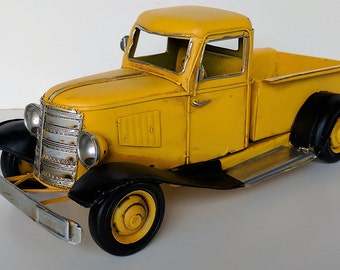 1930 Vintage antique looking metal tin toy pickup truck die cast car collection petroliana gas and oil man cave garage Ford Chevy Dodge
