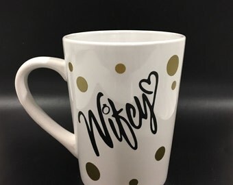 Wifey Mug, Bride mug, Wifey Ring Dish, Engagement gift, Bridal shower gift, Ring holder, jewelry dish, does this make me look engaged
