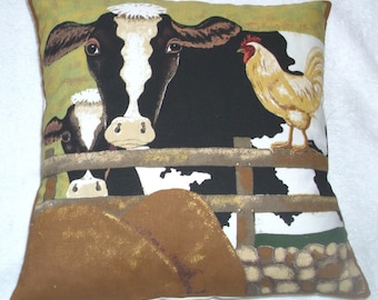 On the Farm Friesian Cow and calf cushion