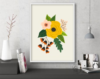 Wall Art Flowers floral art | etsy Wall Art Flowers floral art | etsy