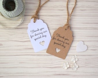 30x Personalised Mini Tags Wedding Favour Tag With Love