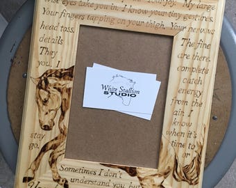 Customizable Wooden Frame (woodburned/pyrography) Made from Your Pictures and Text