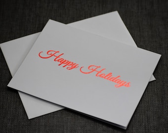 Holiday Cards - Christmas Cards - Foil Prints - Gold Foil - Red Foil - Holiday Card Set - Christmas Card Set