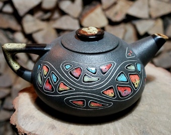 Bride gift ideas Ceramic Stones teapot Tea pot hand painted Ceramic gifts Crockery Anniversary gift idea Mom birthday gift Presents for mum