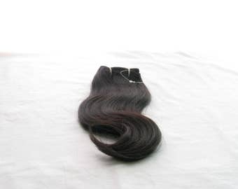 Wavy Indian, 100% natural hair extensions, black color, size 25.4 cm (10 ") / 45.72 cm (18") / 50,88cm (20 "), 100 grams