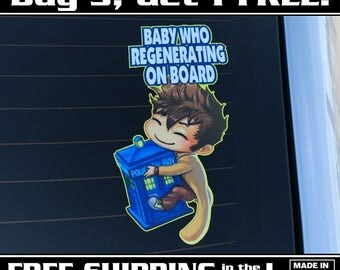 Doctor Who Baby On Board, 10th Doctor Bumper Sticker