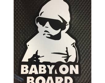 Baby On Board Decal / Hang Over Baby Decal / baby glasses FREE SHIPPING (0091)