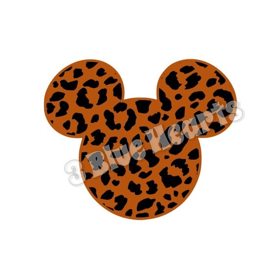 Download Cheetah Mickey Head SVG dxf Studio Animal Print Mickey Head