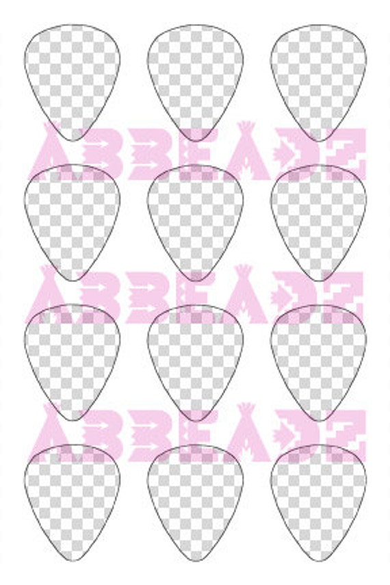 Guitar Pick Template Actual Size Printable