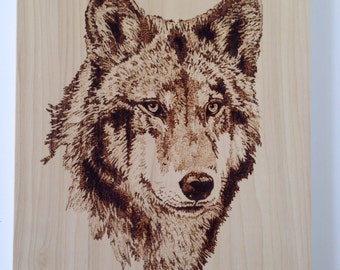 Wood burned wolf | Etsy