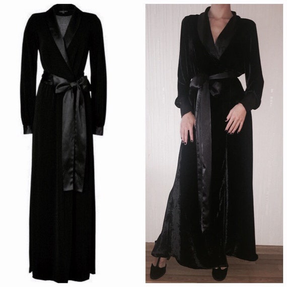 Women's Velvet Robe/ Velvet Robe/ Velour Robe/ Navy Velvet