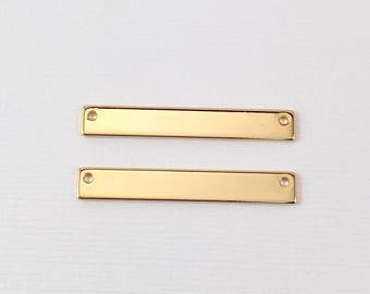 Gold Bar Stamping Blanks 2 pcs / Bar Connector / Gold Bar Jewelry Supplies / Jewelry Making / Gold Bar Charm / USA SELLER