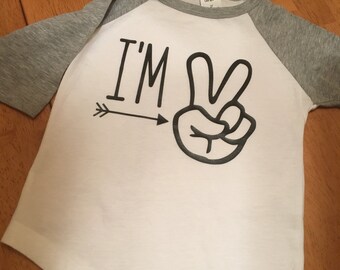 I'm 2 Birthday T-Shirt - Two Year Old Birthday Shirt - 2 Year Old Birthday Raglan - 2nd Birthday Shirt - T-Shirt or Raglan - 2 Year Tee