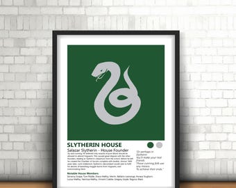 Slytherin Harry Potter Inspired Art Print Design And House History